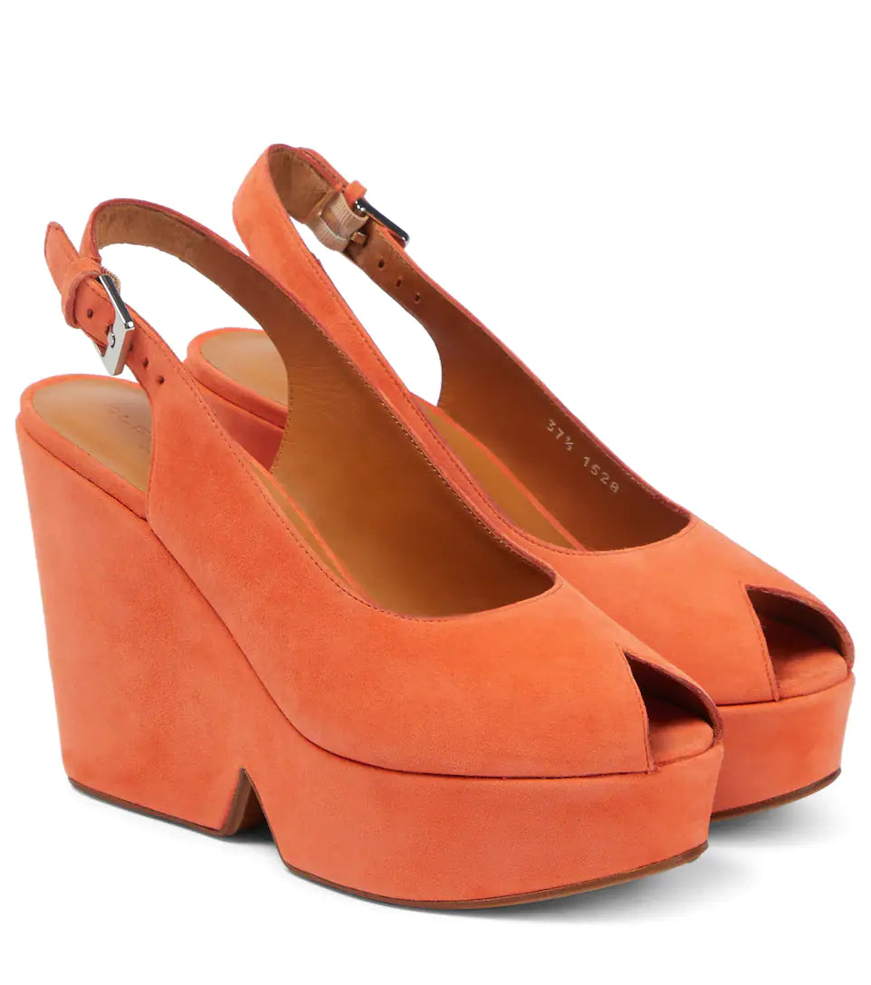 Dylan Orange Suede Sandals - Clergerie - Liberty Shoes Australia