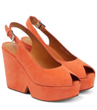 Dylan Orange Suede Sandals - Clergerie - Liberty Shoes Australia