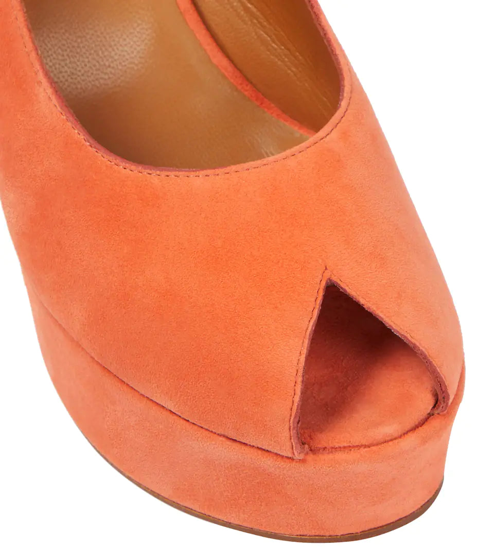 Dylan Orange Suede Sandals - Clergerie - Liberty Shoes Australia