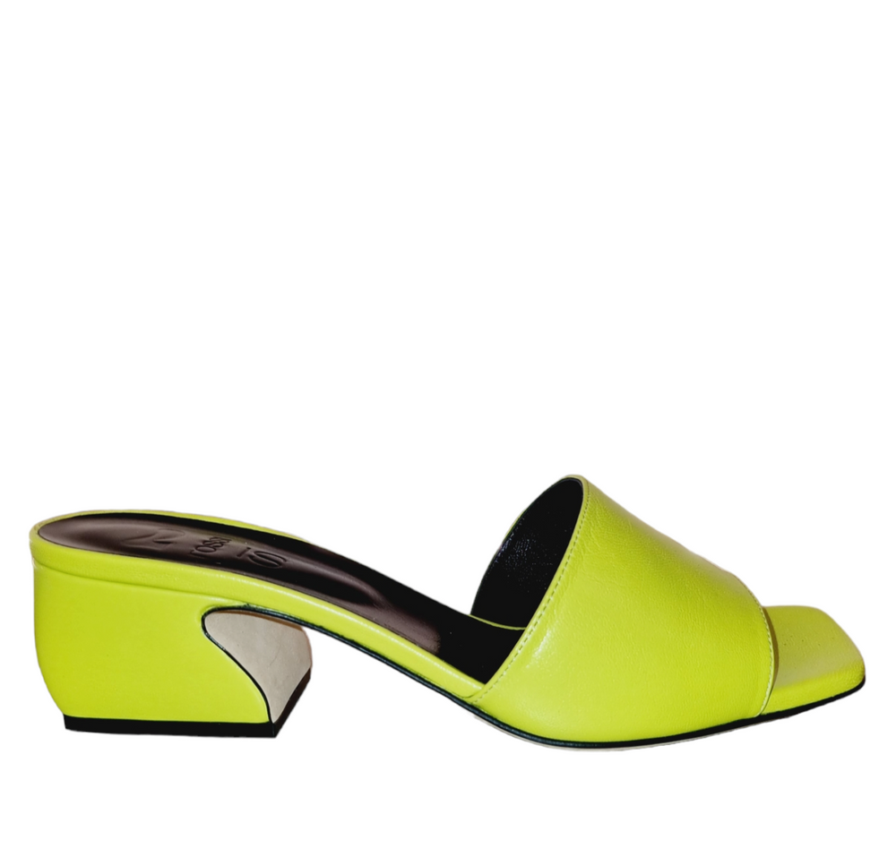 Si Rossi Lime Green Slip-On Slides - SERGIO ROSSI - Liberty Shoes Australia