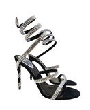 Margot Black Suede Crystal Sandals - Rene Caovilla - Liberty Shoes Australia