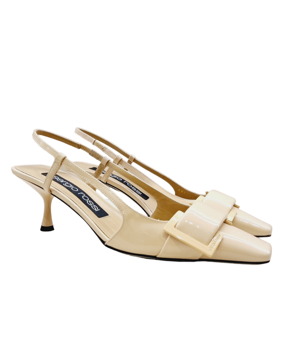 Sr Twenty light nude sling back sandals - SERGIO ROSSI - Liberty Shoes Australia