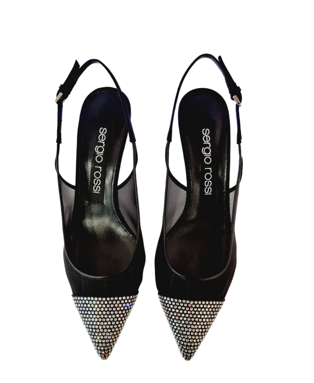 Godiva Slingback Crystal Pump. - SERGIO ROSSI - Liberty Shoes Australia