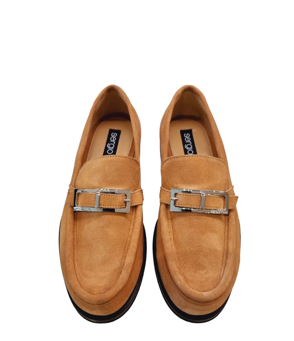 Sr Nora Tan Suede Loafers - SERGIO ROSSI - Liberty Shoes Australia