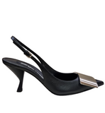 Sr Miroir Black Slinkback Sandals - SERGIO ROSSI - Liberty Shoes Australia