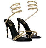 Margot Gold Strass Sandals - Rene Caovilla - Liberty Shoes Australia