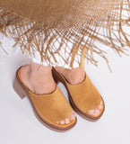 Ninec Tan Platform Mule - Clergerie - Liberty Shoes Australia