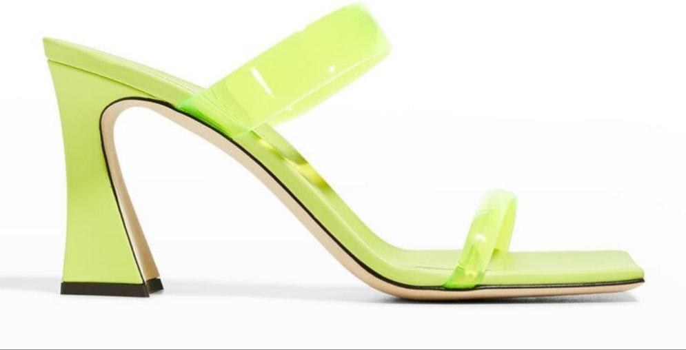 Vanilla PVC Lime Square Toe Sandals - GIUSEPPE-ZANOTTI - Liberty Shoes Australia